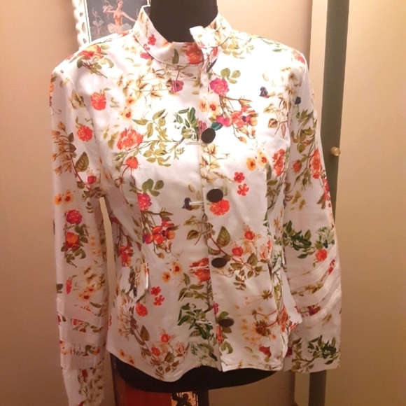 Louis Caroll Jackets & Blazers - Floral Jean Jacket